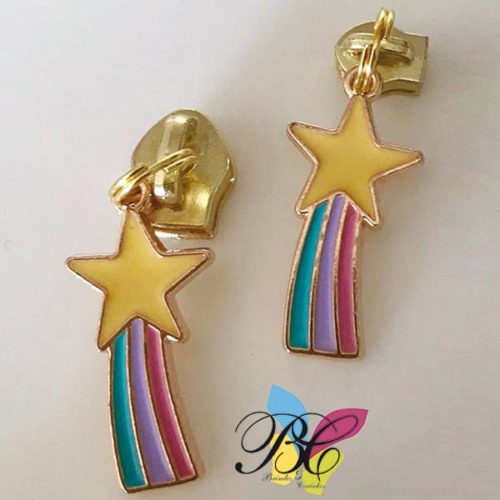Cursor para fecho zipper no formato estrela cadente
