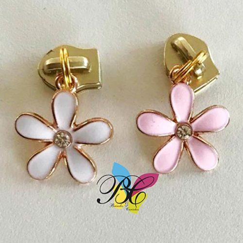 Cursor para fecho zipper no formato flor (grande brilhante)