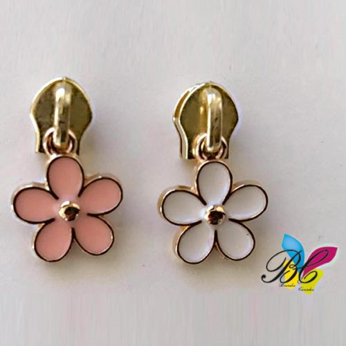 Cursor para fecho zipper no formato flor pequena