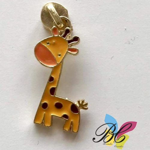 Cursor para fecho zipper no formato de girafa