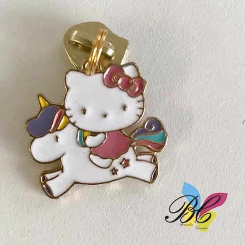 Cursor para fecho zipper no formato de Hello Kitty (cavalo)