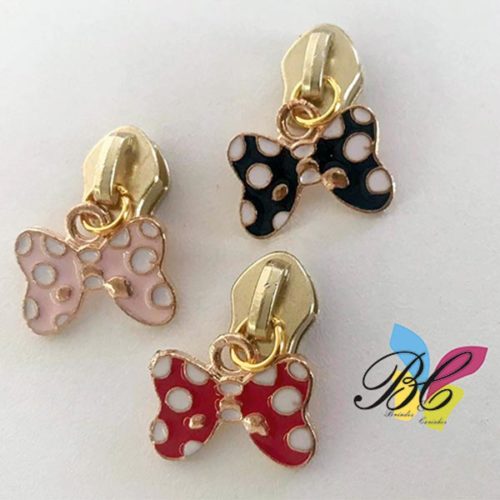 Cursor para fecho zipper no formato laços minnie