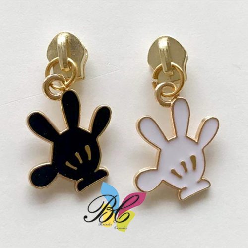 Cursor para fecho zipper no formato mãos do mickey