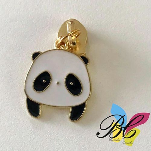 Cursor para fecho zipper no formato de cabeça de Panda