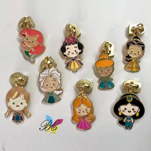 Cursor para fecho zipper da coleção princesas