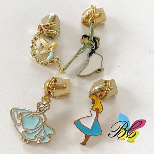 Cursor para fecho zipper da coleção princesas