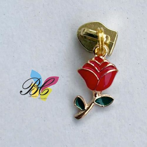 Cursor para fecho zipper no formato de um rosa grande
