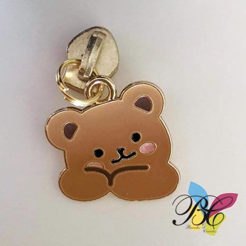 Cursor para fecho zipper no formato de urso (cabeça)